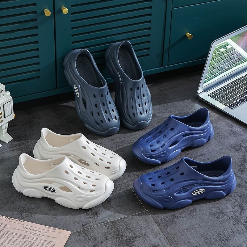 Beach Sandals Slides Slippers Breathable Non-Slip Thick Sole Odor-Resistant Men's Sport EVA Shoes Summer