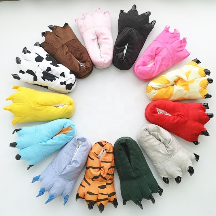 Fashionable Women Claws Slides Winter Indoor Fleece Slippers Couples home bedroom slippers House casual
