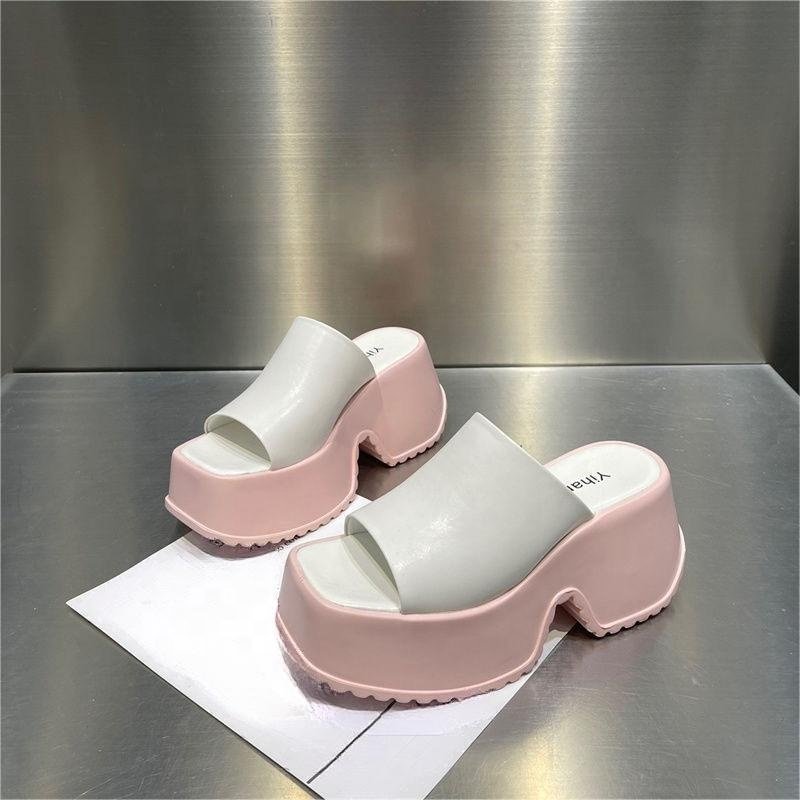 BUSY GIRL XW4761 Platform Sandals For Women Yellow Open Toe Wedges Women Shoes Goth Punk Sandals Shoes Summer Beach Slippers