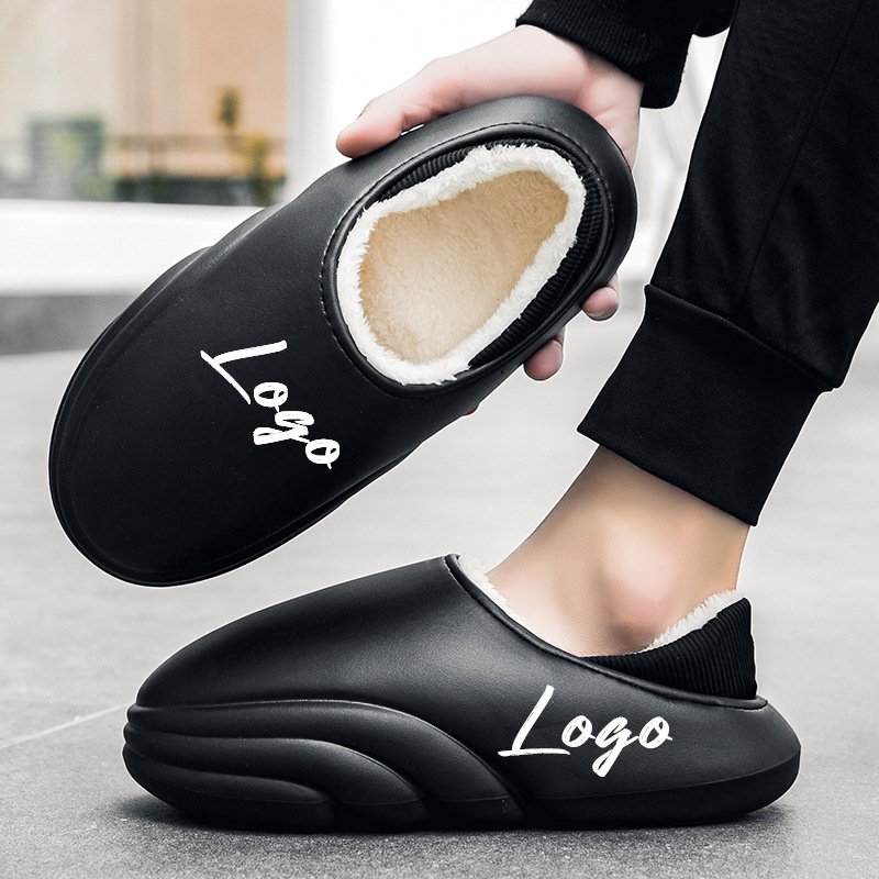 2024 Winter Autumn Warm Fluffy Slides Sandals EVA Waterproof Custom Logo Flat Cotton Shoes Slippers Women Men