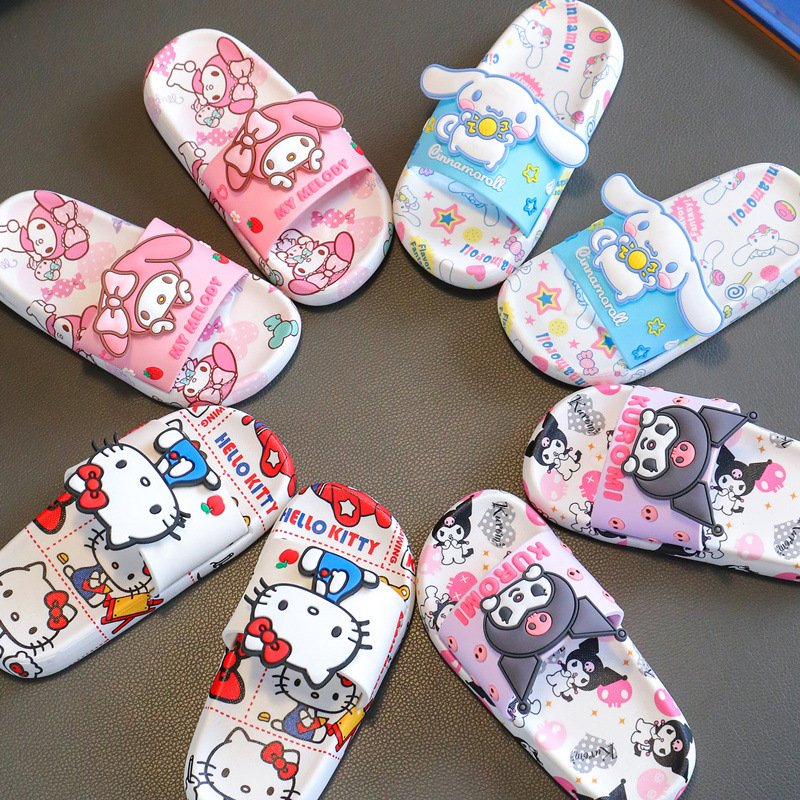 Fashion flip flop slides slipper women slipper lady summer beach indoor outdoor bath sport eva kid slipper cartoon kuromi slide