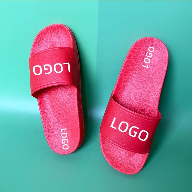 High Quality Popular Trend New Custom Logo Women Beach Sandals Shoes Open Toe Non-slip PVC Slides Slippers