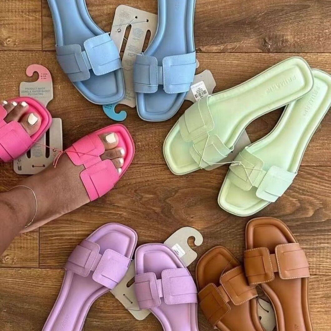 Comfortable a literal women's shoes leather casual trend round head women's slippers