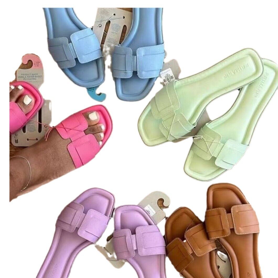Comfortable a literal women's shoes leather casual trend round head women's slippers