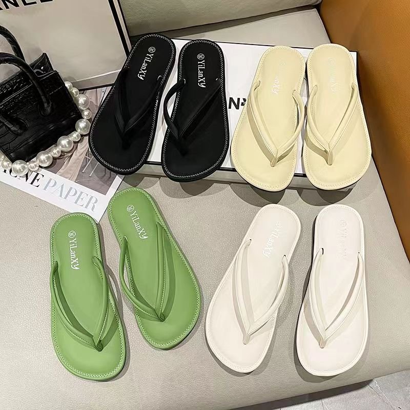 Summer Beach Wholesale Fashion Teenagers Slippers Anti-Slip Waterproof Cheap Outdoor Girl Flat Home Flip-Flops For Women