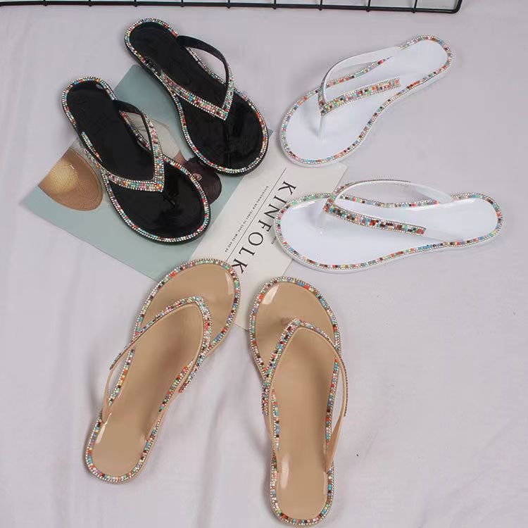 Summer Beach Wholesale Fashion Teenagers Slippers Anti-Slip Waterproof Cheap Outdoor Girl Flat Home Flip-Flops For Women