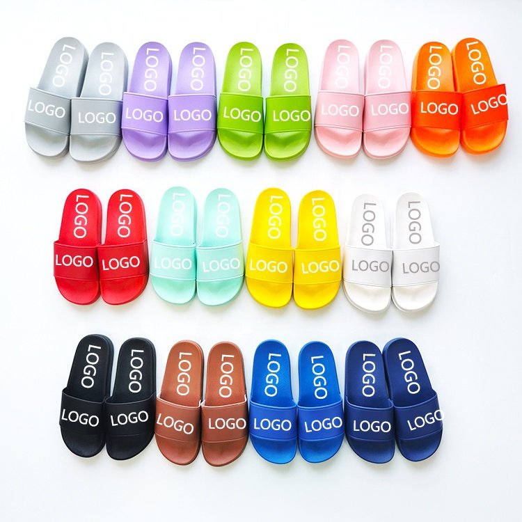 2022 fashionable pvc sandals low moq slides slippers for women custom sliders luxury flat sandals