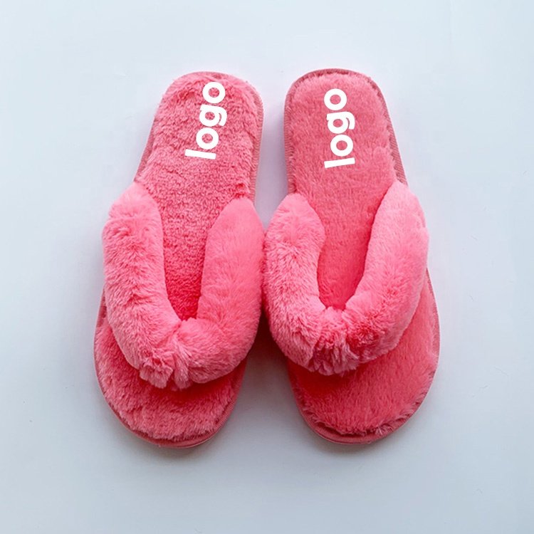 2024 America Hot-selling Popular Trend New Women's Fluffy Fuzzy Indoor Bedroom House Flip Flops Slides Slippers