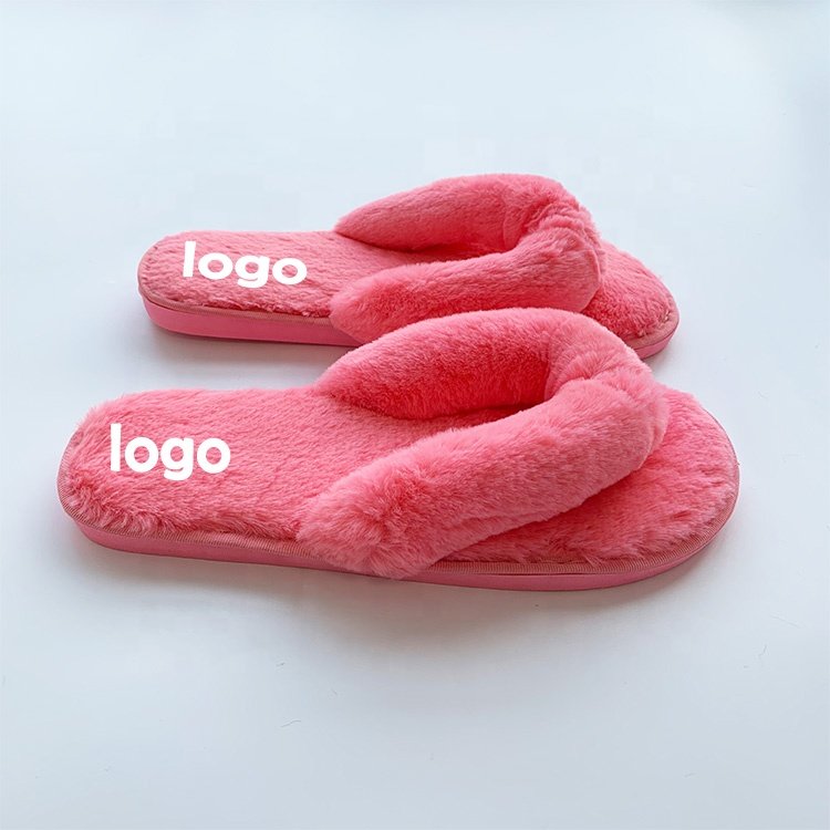 2024 America Hot-selling Popular Trend New Women's Fluffy Fuzzy Indoor Bedroom House Flip Flops Slides Slippers