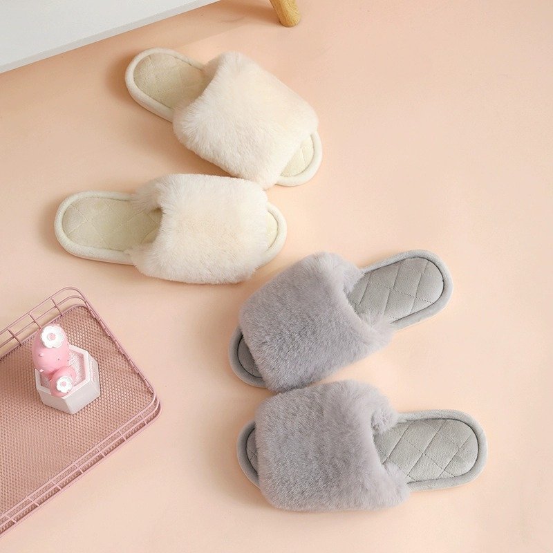2024 Hot Wholesale Women's Autumn and Winter Household Slippers Soft and Comfortable Plush Anti slip Warm Cotton Slippers
