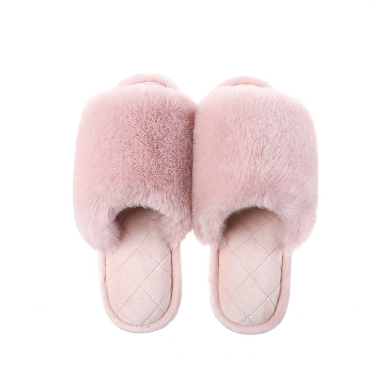 2024 Hot Wholesale Women's Autumn and Winter Household Slippers Soft and Comfortable Plush Anti slip Warm Cotton Slippers