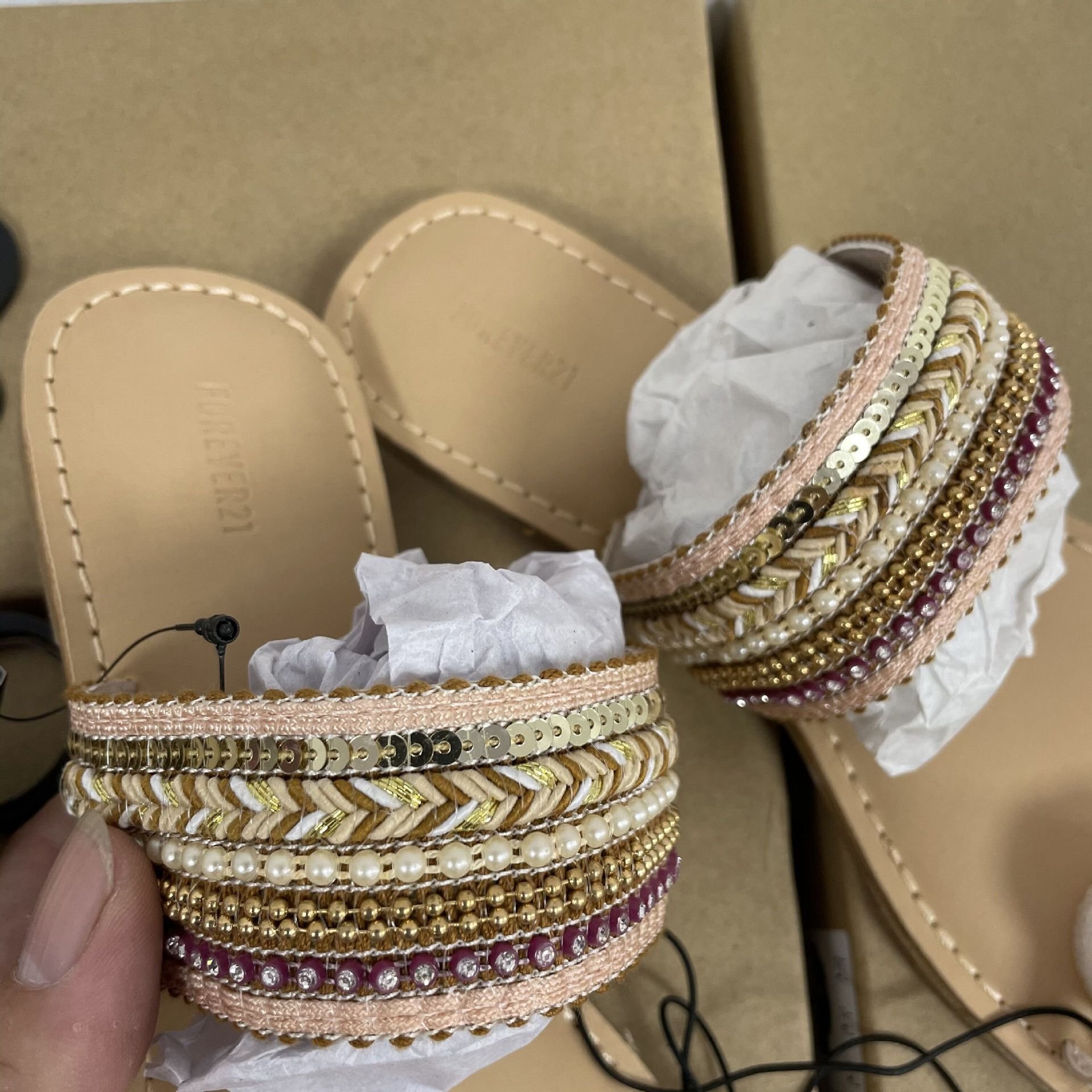 2023 Women Summer Classic Pearl Slippers For Ootdoors