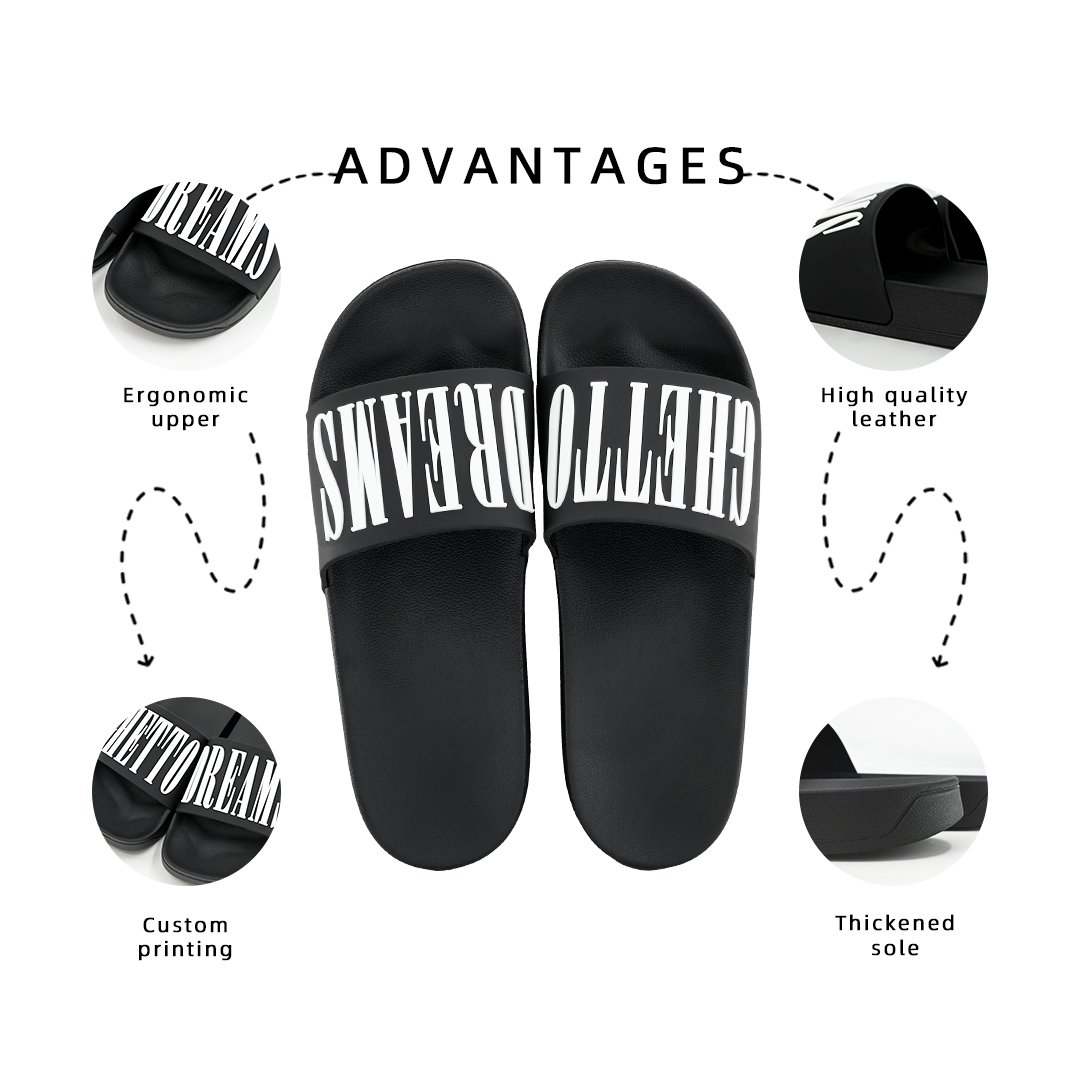 OEM Footwear sandals Slide custom relief logo 3d print slippers black luxury slides slipper for men light weight