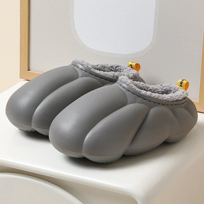 2024 Winter Fashion Home Women Men Eva Fur Slippers Custom Logo Halloween Pumpkin Cotton Sandals Shoes Unisex