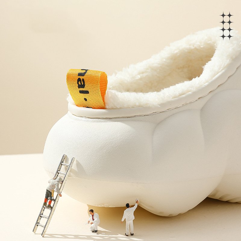 2024 Winter Fashion Home Women Men Eva Fur Slippers Custom Logo Halloween Pumpkin Cotton Sandals Shoes Unisex