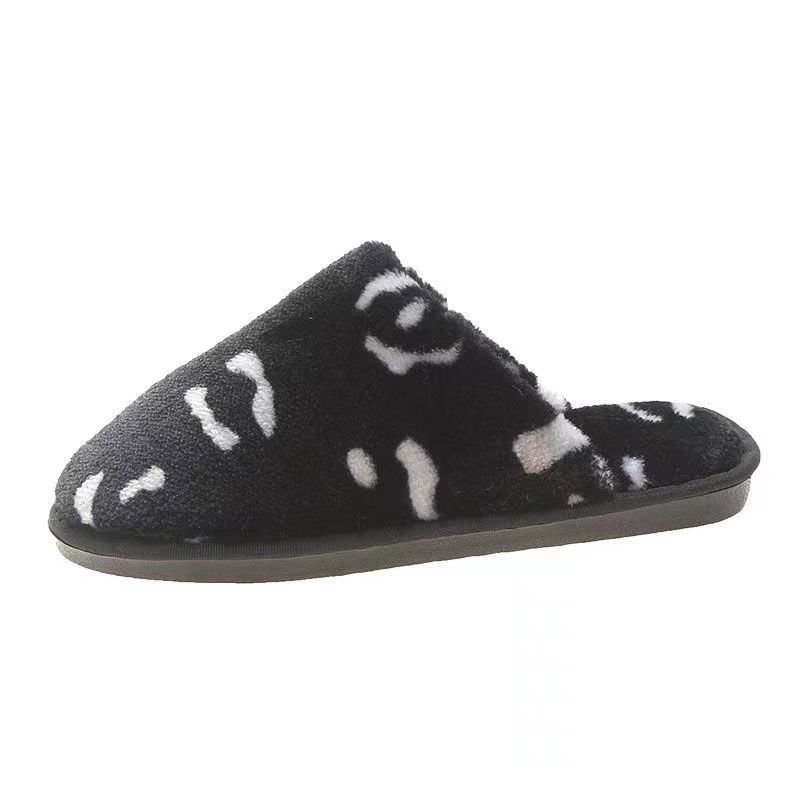 MIO 2024 Fashion Winter Furry Faux Fur Lined Bedroom Shoes Ladies Leopard Fluffy Slipper Cozy Indoor Slide Slipper for Women