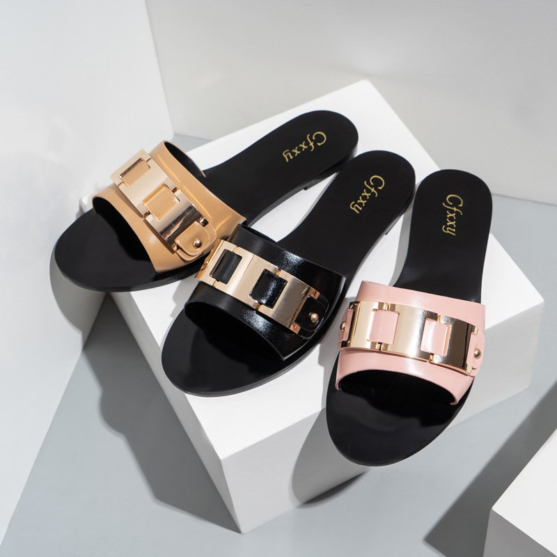PVC Blank Custom Logo Slippers Slides Footwear Sandals for Women and Ladies