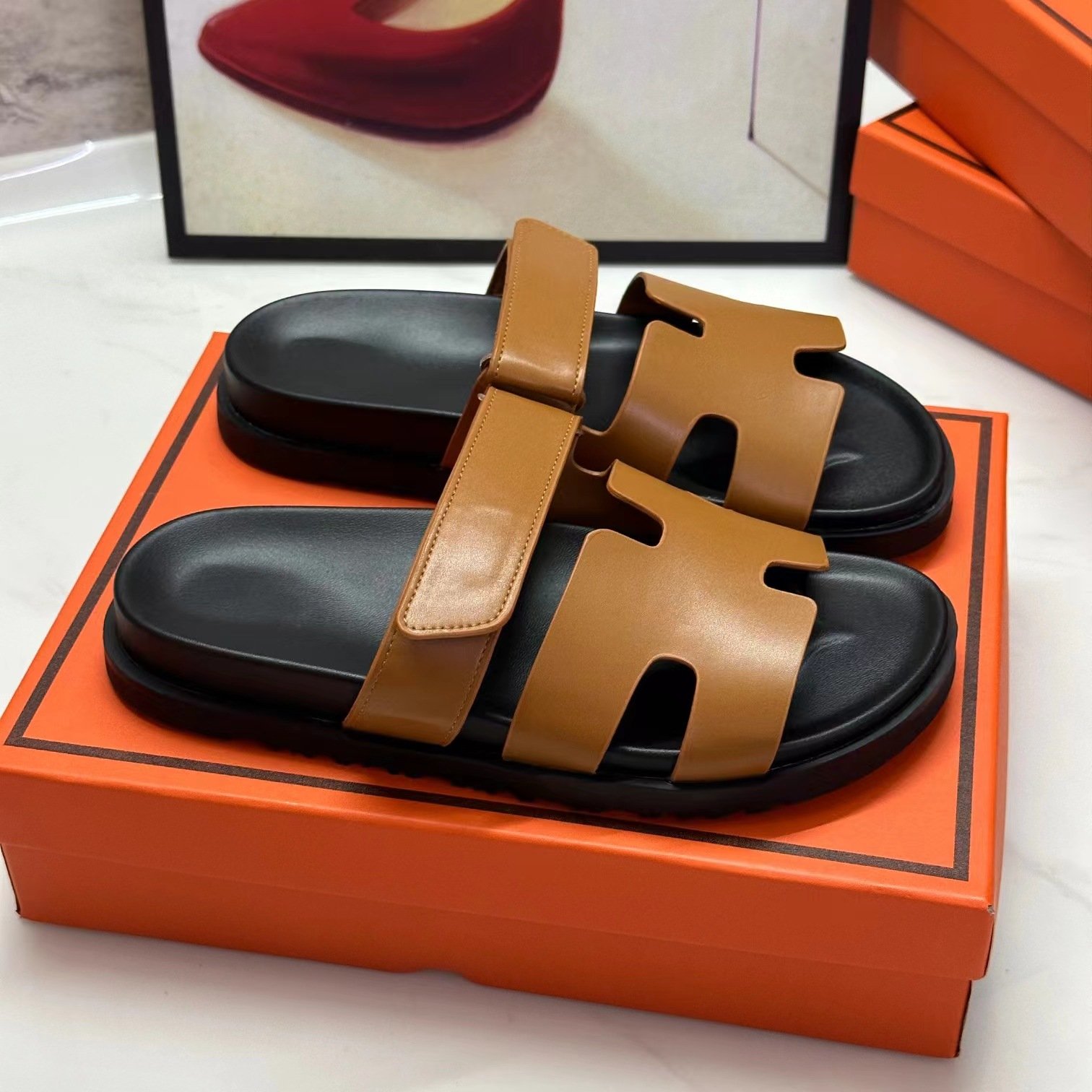 2024 Thick Soled Women Babouches Large Size Flat Sandals Men Summer Sandals Slippers Ladies Slides Slippers