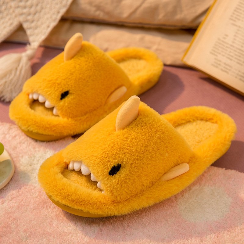 Slipper Manufacturers Winter Cartoon Shark Indoor Home Warm Anti-Slip Cotton Comfortable Slides Slippers For Women Men