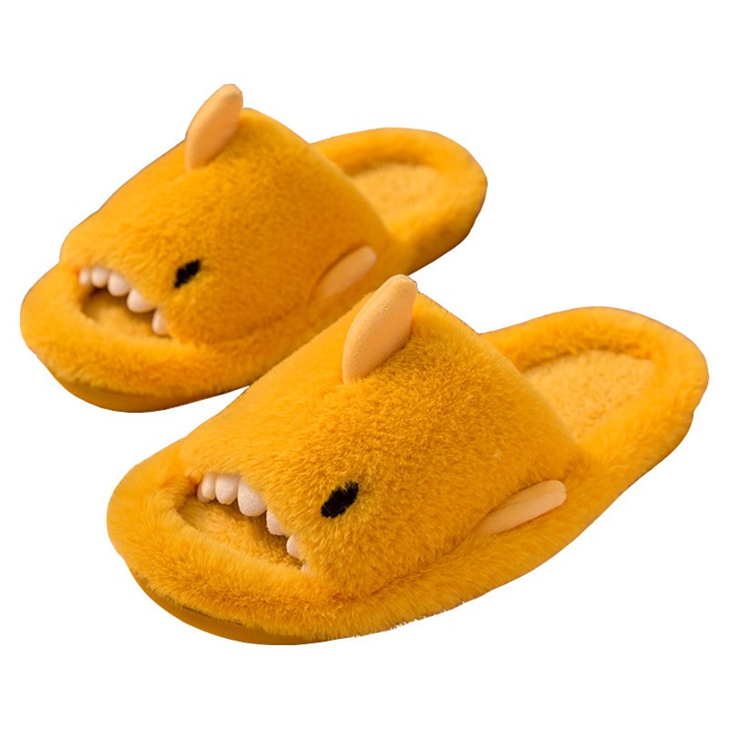 Slipper Manufacturers Winter Cartoon Shark Indoor Home Warm Anti-Slip Cotton Comfortable Slides Slippers For Women Men