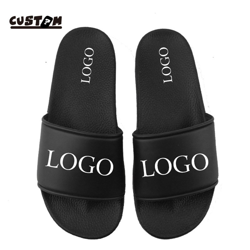 Hot sale PVC new flat slippers summer flat sandals men and women non-slip bathroom customized PVC slippers