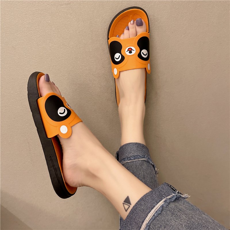 Fashion trend summer indoor cartoon panda head lovely ladies slipper women slippers