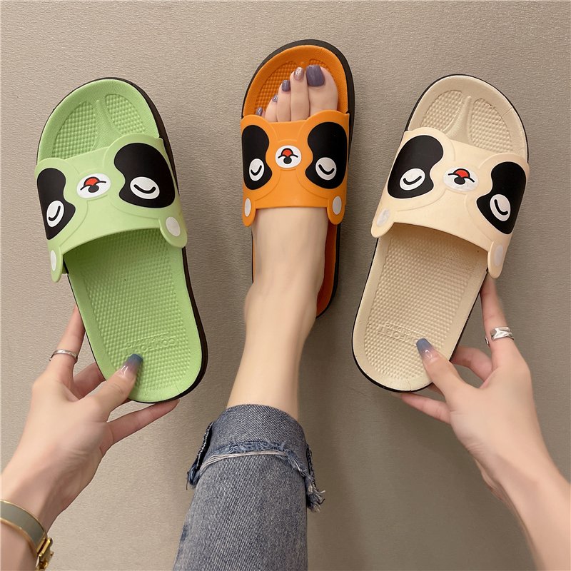 Fashion trend summer indoor cartoon panda head lovely ladies slipper women slippers