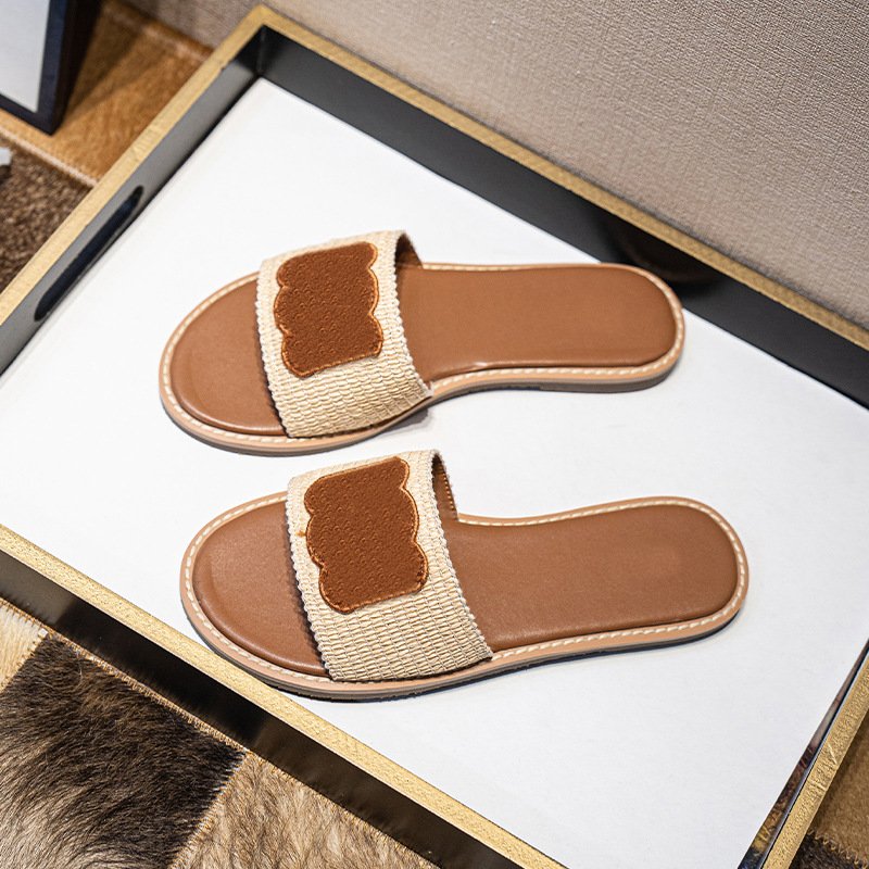 Wholesale Designer Famous brand Luxury slippers Casual custom summer Beach women's slippers