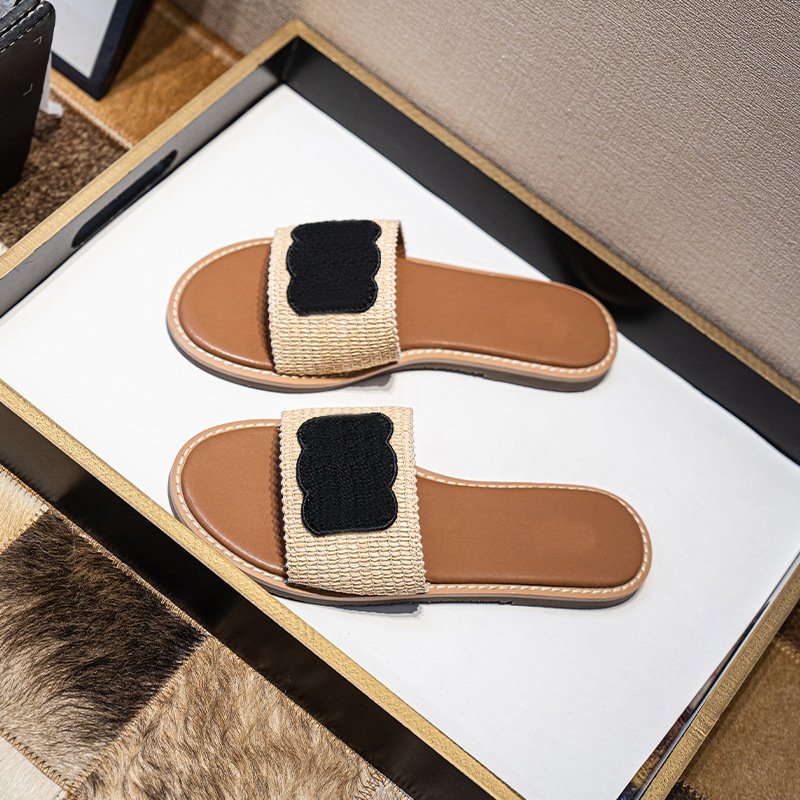 Wholesale Designer Famous brand Luxury slippers Casual custom summer Beach women's slippers