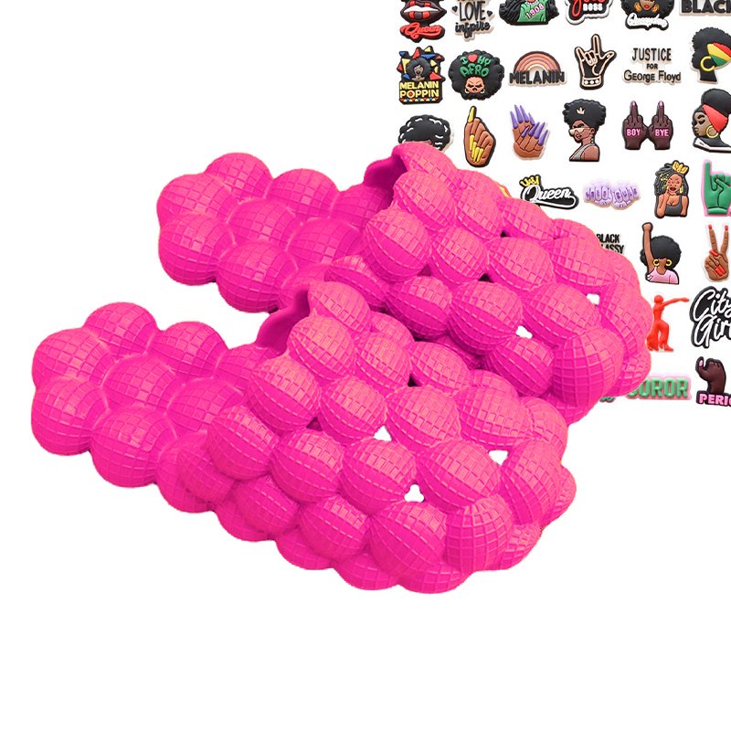 New Colorful Wholesale High Quality Massage Pink Men Women Slippers Sandals Wrap Ball Bubble Slides