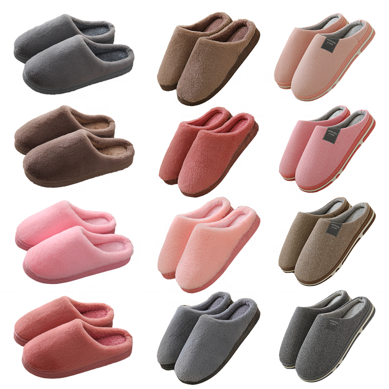 Custom Logo Solid Colors Wholesale Unisex Warm Indoor Urban Cozy Soft Indoor House Slippers