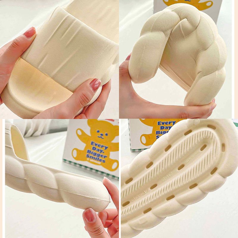 Wholesale Summer Fashion Ladies Trendy Beach Bath Slippers For Rain Open Toe EVA Injection Soft Thick Pillow Clouds Slides