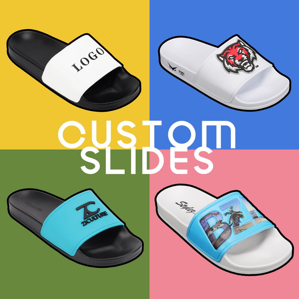 Xsheng Custom Slide 3d Embossed Slide Sandal Anti-Slippery Slippers Pu Upper Flip-Flops Slippers Rubber Upper Slides Slippers