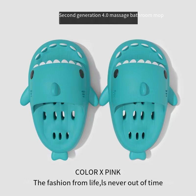 2023 Newly listed hollow shark slippers EVA breathable non-slip slide slippers indoor and outdoor unisex slippers