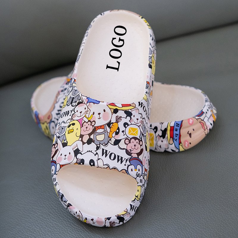 Fashion EVA Beach Slipper Kingdom Bathroom Full Print Custom Logo Cartoon Animal Slides Slippers Men Women