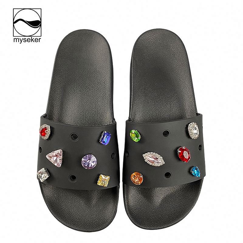 Badelatschen New Style Robber Custom Comfort Slides Male 3D Print Slippers Colored Soft Flat Beach Slides Slippers Sandals