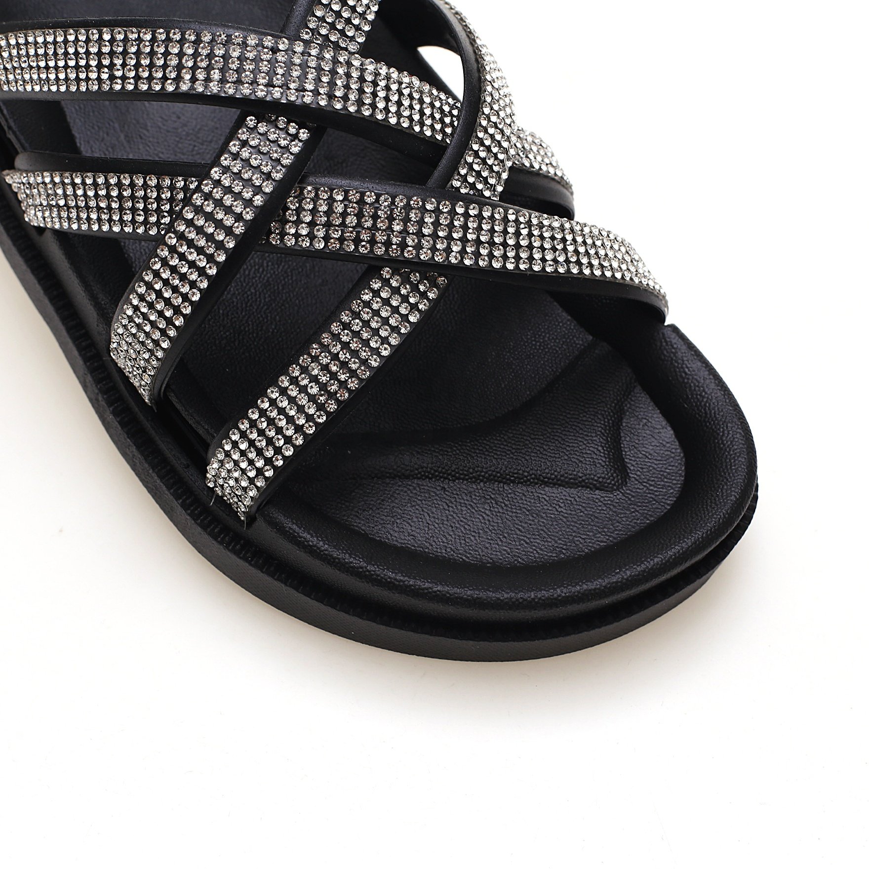 Customize Outdoor platform shoes Women plush Sandals with heel rhinestones Slides Slippers For Ladies Women mulles Sandals