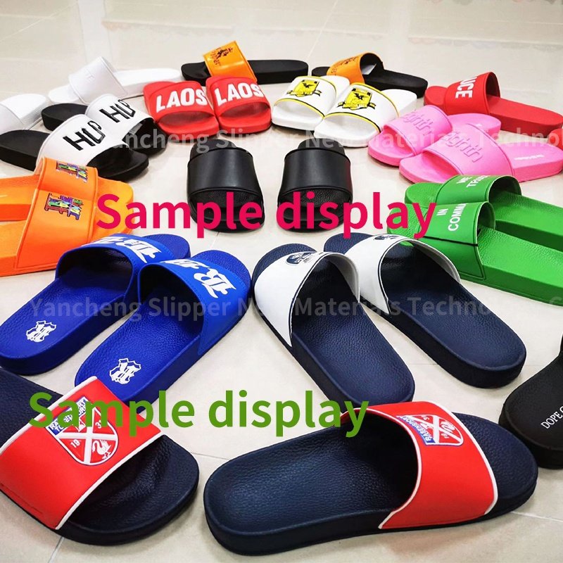 custom luxury holiday branded logo slippers sandals Unisex Oem Black white Slides Rubber Pam Slippers Footwear