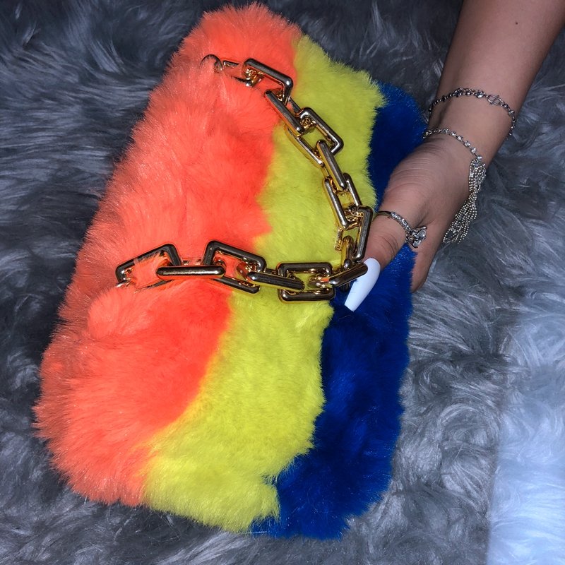 2021 Ladies Handbags with Sandal Set for Women Platform Sandals Matching Bags Set Furry Slippers and Purse Set