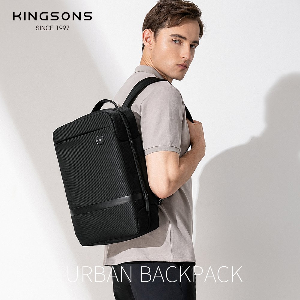 Popular elite slim laptop backpack for 15.4'' with USB daily commuting cycling to office back pack waterproof Kingsons bagpack