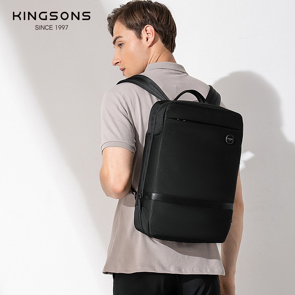 Popular elite slim laptop backpack for 15.4'' with USB daily commuting cycling to office back pack waterproof Kingsons bagpack