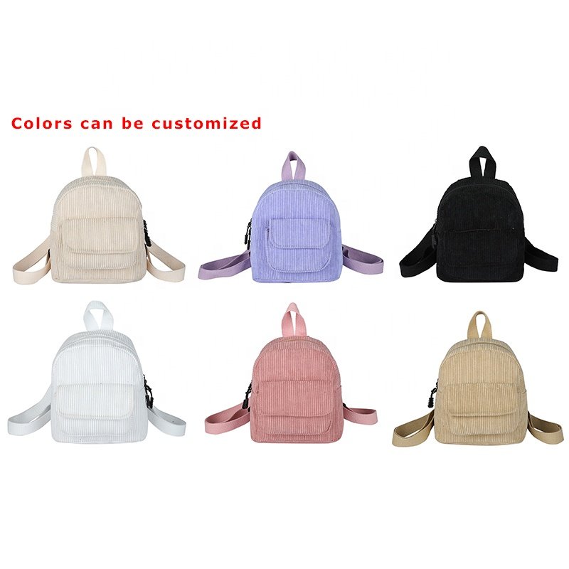 Wholesale Corduroy School Backpack Bag toddler backpack woman fabric corduroy backpack mini bag pack