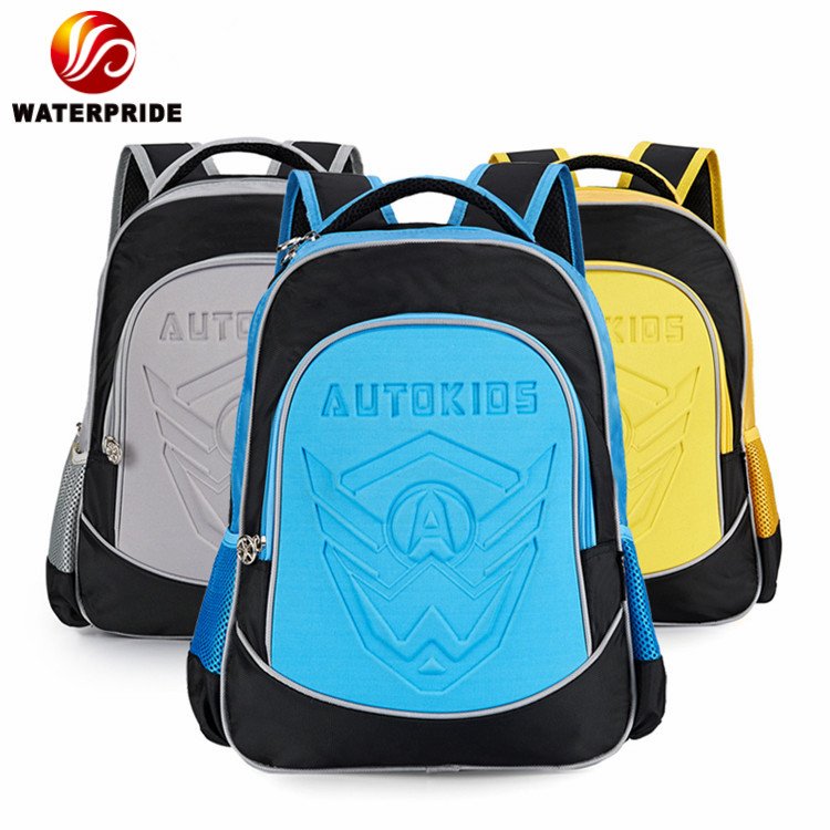 Custom 2023 School Bags Children Kids School Backpacks Custom Logo Polyester Fashion Waterproof Backpack Yellow Boys Nylon 0.4kg
