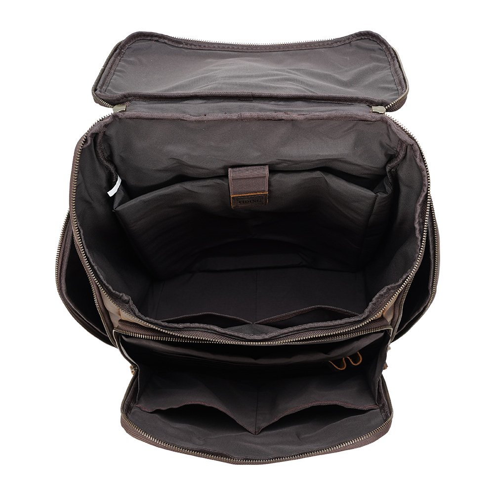 Vintage Style Custom OEM ODM Dark Brown Full Grain Crazy Horse Genuine Leather Bag Men Vintage 15.6 inches Laptop Backpack