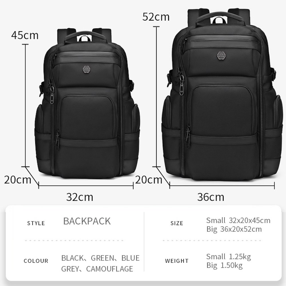 Ozuko 9792S Travel Laptop Backpack,College High School Daypack Airline Approved Business Work Bag Fit 15.6 Inch Laptops for Men