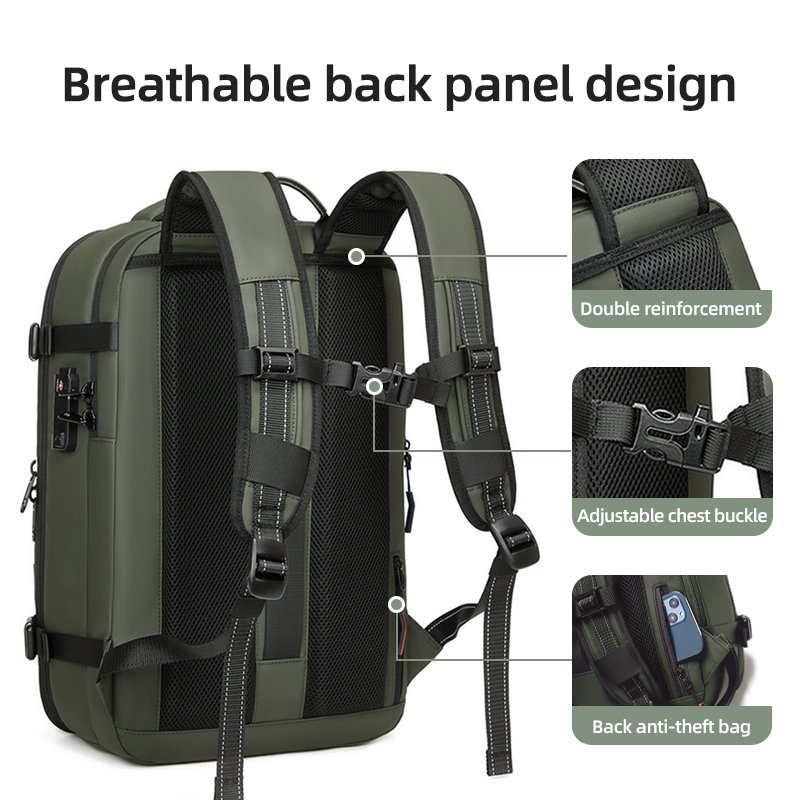 New Airbag Backpack Men's Large Capacity Mochilas Laptop Backpack with USB Oxford Waterproof Mens Backpack for Traveling