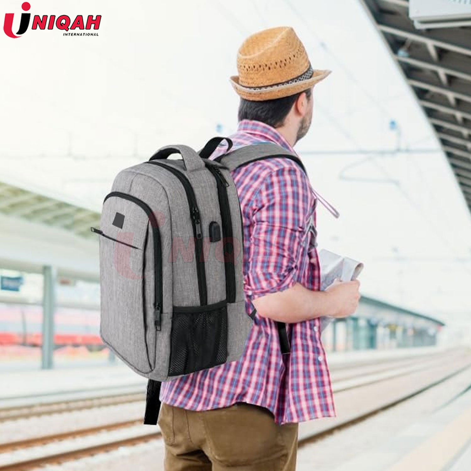 Travel Laptop Backpack, Business Anti Theft Slim Durable Laptops Backpack Water Resistant College School Computer Bag Grey