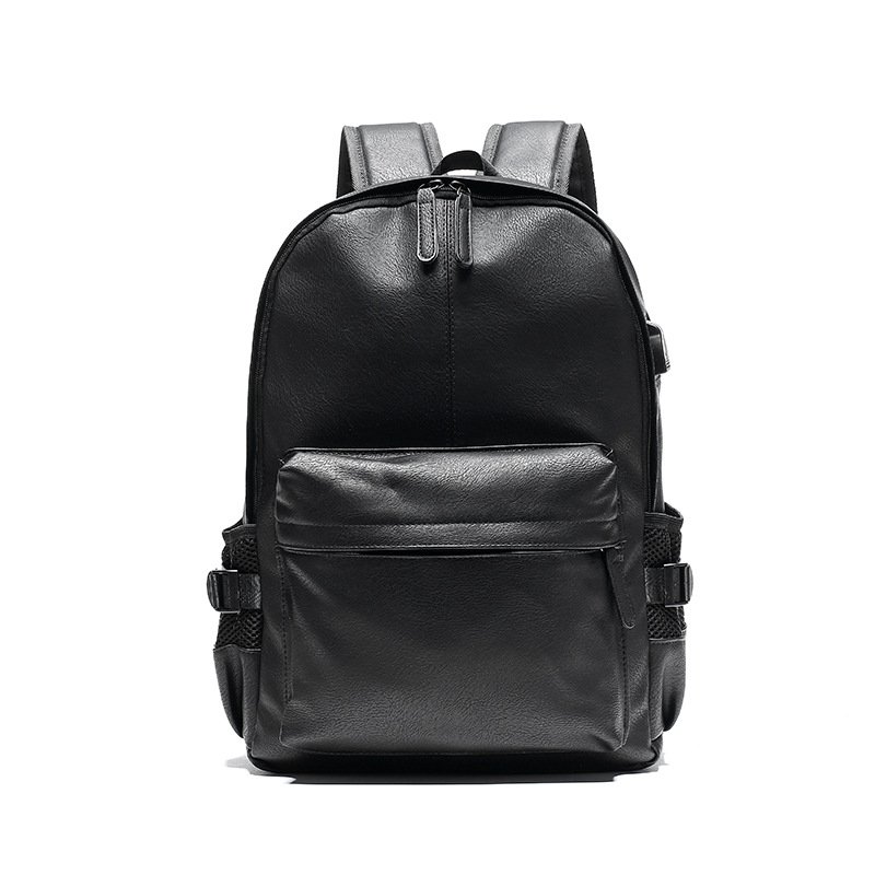Custom Logo Design Fashion Men Laptop Backpack PU Waterproof Student School Backpack with USB Charge Port Travel Backpack