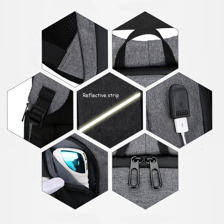 QXMOVING Large Capacity Travel Strong Waterproof Nylon Men Laptop Backpack Business Anti Theft Slim