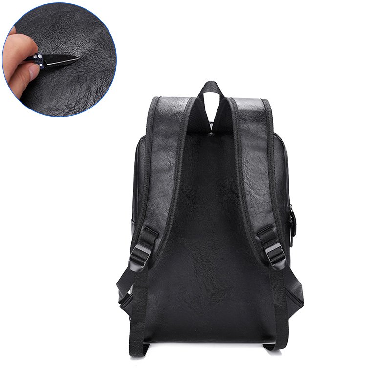 fashion large capacity waterproof computer bag for college student custom men leather backpack